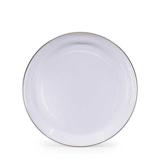 WW08 - White Solid Small Tray - Golden Rabbit Enamelware