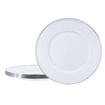 WW11S4 - White Solid Sandwich Plates - Set of 4, - Golden Rabbit Enamelware