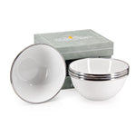 WW22 - White Solid Prep Bowl Set - Golden Rabbit Enamelware