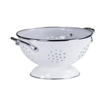 WW24 - Solid Petite Colander, White - Golden Rabbit Enamelware