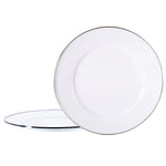 WW26S2 - White Solid Chargers - Set of 2 - Golden Rabbit Enamelware