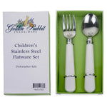WW45 - Solid Flatware Set, White - Golden Rabbit Enamelware