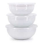 WW54 - White Solid Mixing Bowls - Golden Rabbit Enamelware