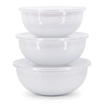 WW54 - White Solid Mixing Bowls - Golden Rabbit Enamelware