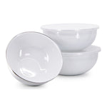 WW54 - White Solid Mixing Bowls - Golden Rabbit Enamelware