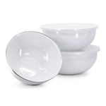 WW54 - White Solid Mixing Bowls - Golden Rabbit Enamelware