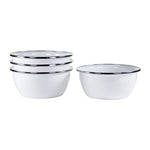 WW61S4 - White Solid Salad Bowls - Set of 4, White - Golden Rabbit Enamelware