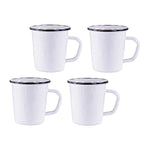 WW66S4 - White 16 oz Latte Mugs - Set of 4 - Golden Rabbit Enamelware