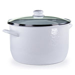 WW75 - Solid 18 Qt Stock Pot, White - Golden Rabbit Enamelware