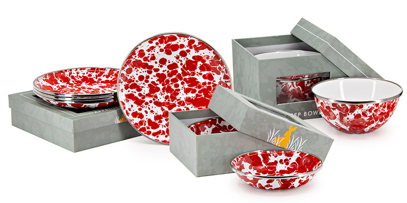 RD75 - 18qt Stock Pot - Red Swirl Design - UPC 619199757567 – Golden Rabbit  Enamelware