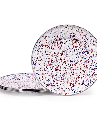 AM07S4 - Set of 4 Americana Dinner Plates - Golden Rabbit Enamelware