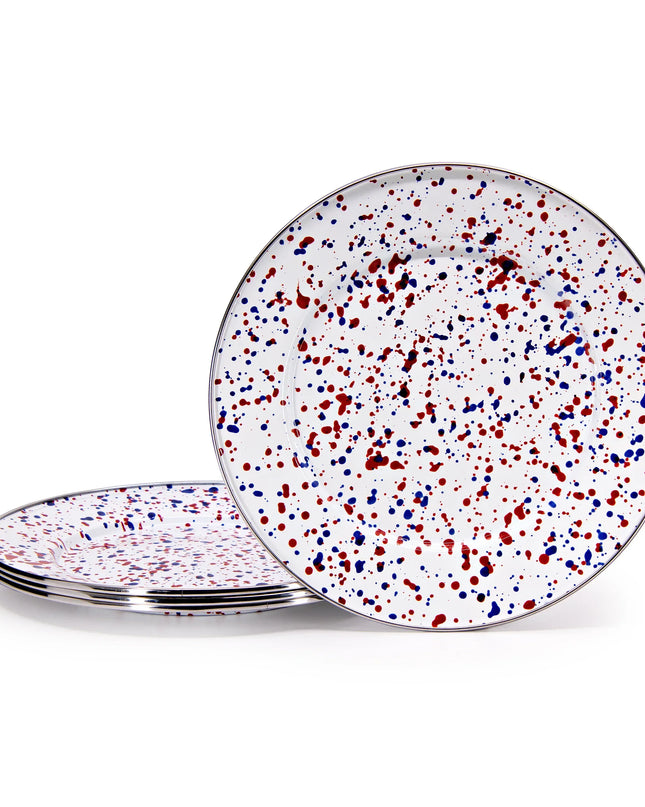 AM07S4 - Set of 4 Americana Dinner Plates - Golden Rabbit Enamelware