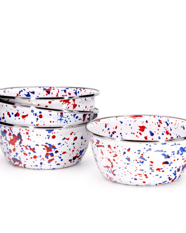 AM61S4 - Set of 4 Americana Salad Bowls - Golden Rabbit Enamelware