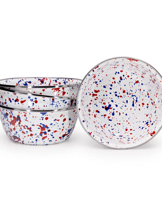 AM61S4 - Set of 4 Americana Salad Bowls - Golden Rabbit Enamelware