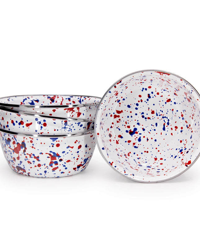 AM61S4 - Set of 4 Americana Salad Bowls - Golden Rabbit Enamelware