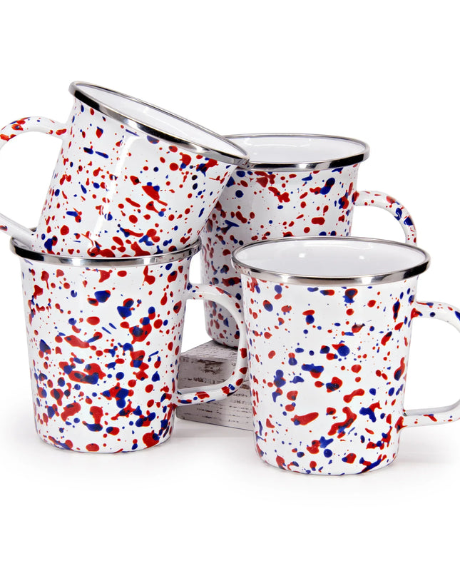 AM66S4 - Set of 4 Americana Latte Mugs - Golden Rabbit Enamelware