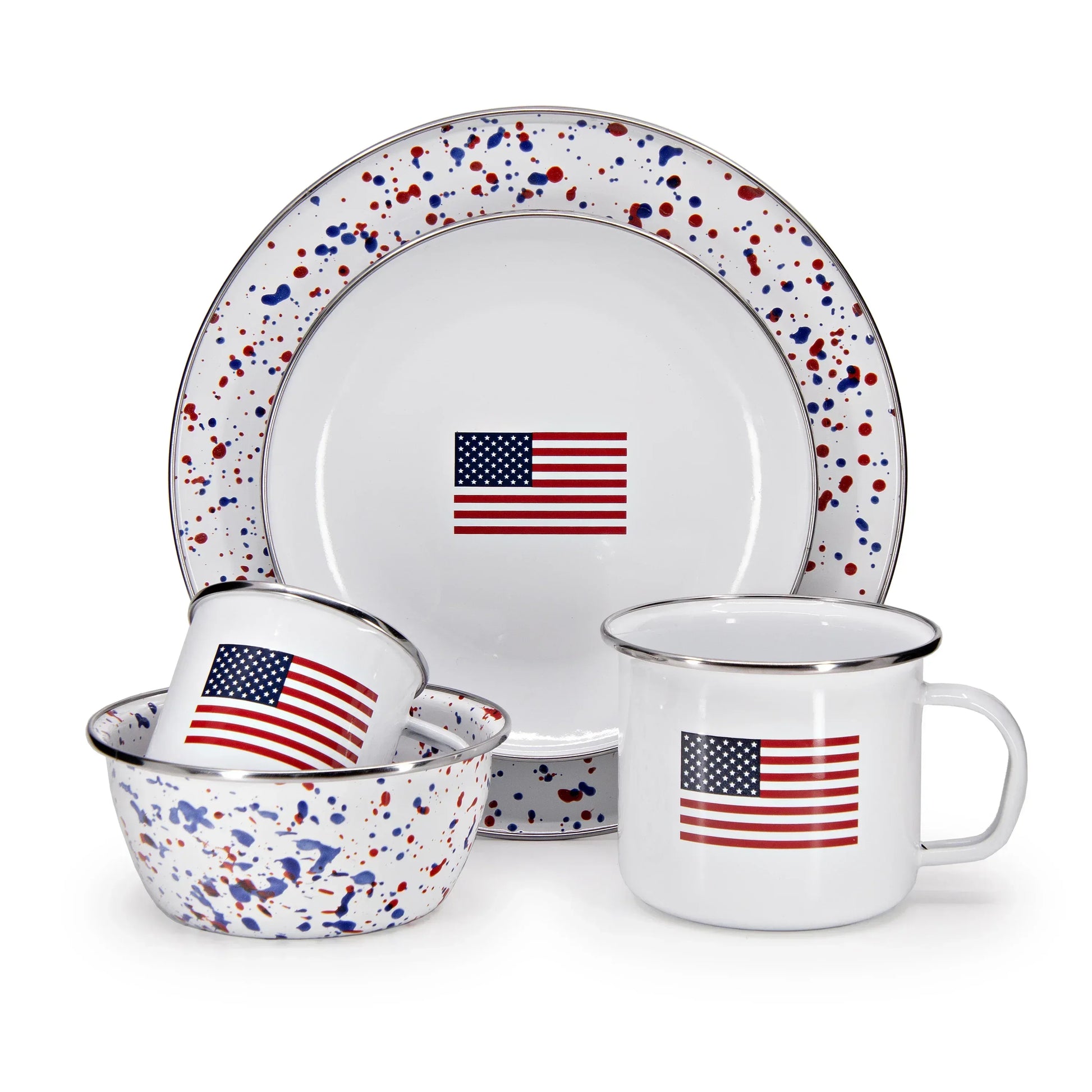 AM61S4 - Set of 4 Americana Salad Bowls - Golden Rabbit Enamelware