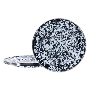 BL07S4 - Black Swirl Dinner Plates - Set of 4  2