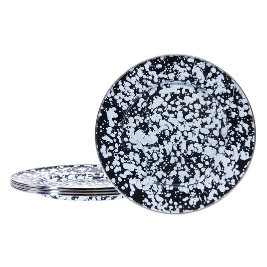 BL07S4 - Black Swirl Dinner Plates - Set of 4  2