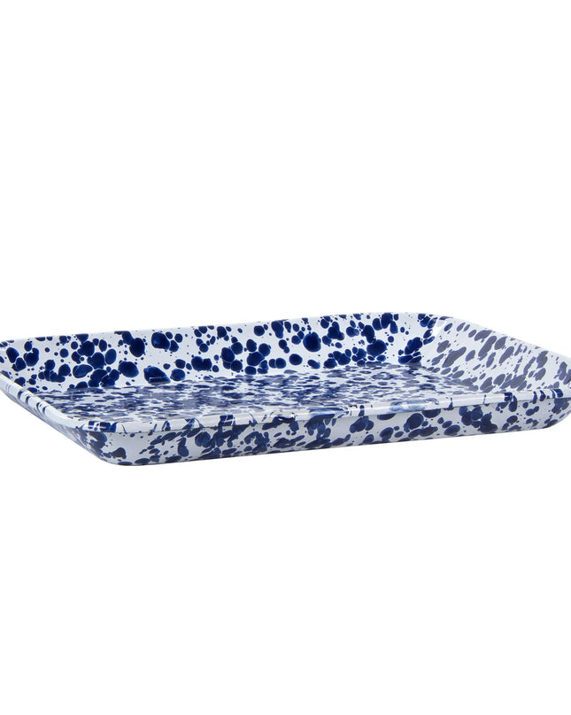 CB58S2 - Set of 2 Cobalt Swirl Quarter Sheets - Golden Rabbit Enamelware