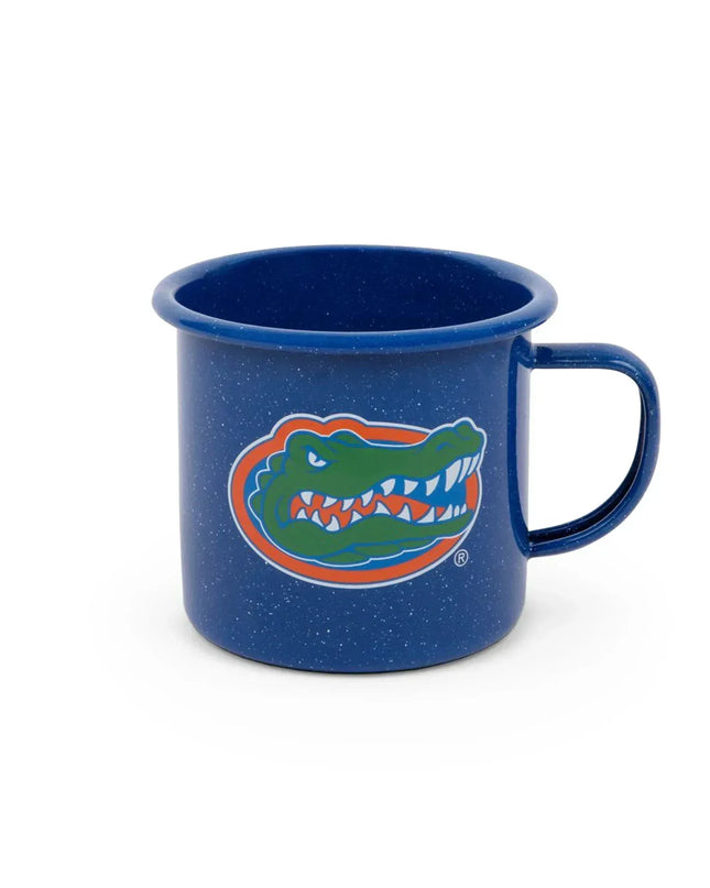 CK112MBU-UF01 - U of Florida Enamelware 16oz Mug, Medium Blue Speckle - Golden Rabbit Enamelware