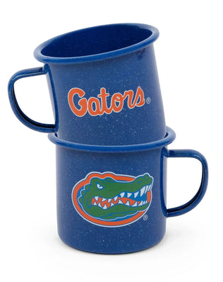 CK112MBU-UF01 - U of Florida Enamelware 16oz Mug, Medium Blue Speckle - Golden Rabbit Enamelware