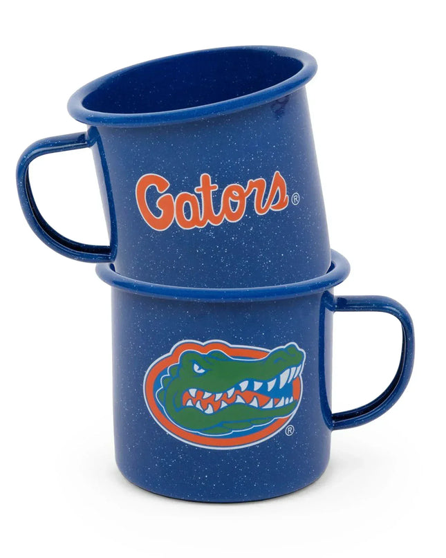 CK112MBU-UF01 - U of Florida Enamelware 16oz Mug, Medium Blue Speckle - Golden Rabbit Enamelware