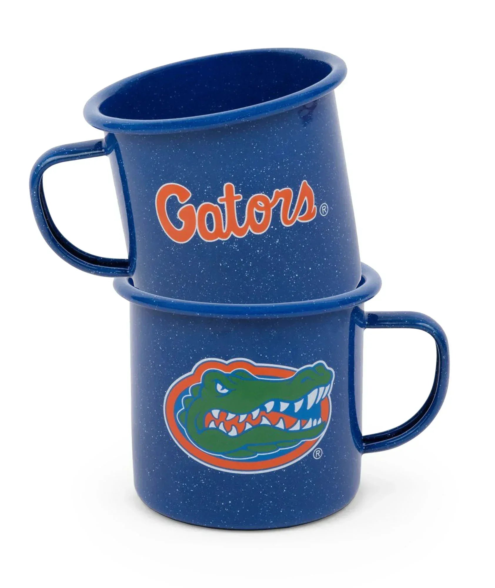 CK112MBU-UF01 - U of Florida Enamelware 16oz Mug, Medium Blue Speckle - Golden Rabbit Enamelware