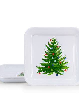 Christmas Tree Square Trays - Set of 2