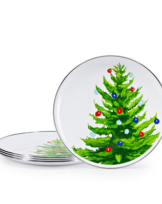 Christmas Tree Dinner Plates - Set of 4