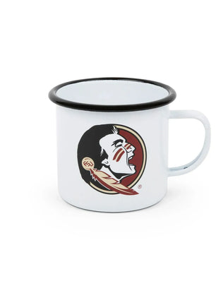 CV112BLA-FSU01 - Florida State Enamelware 16oz Mug, Black Rim - Golden Rabbit Enamelware