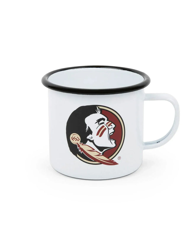 CV112BLA-FSU01 - Florida State Enamelware 16oz Mug, Black Rim - Golden Rabbit Enamelware