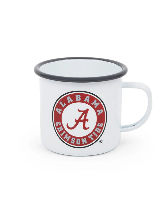 CV112GRY-UA01 - U of Alabama Enamelware 16oz Mug, Grey Rim - Golden Rabbit Enamelware