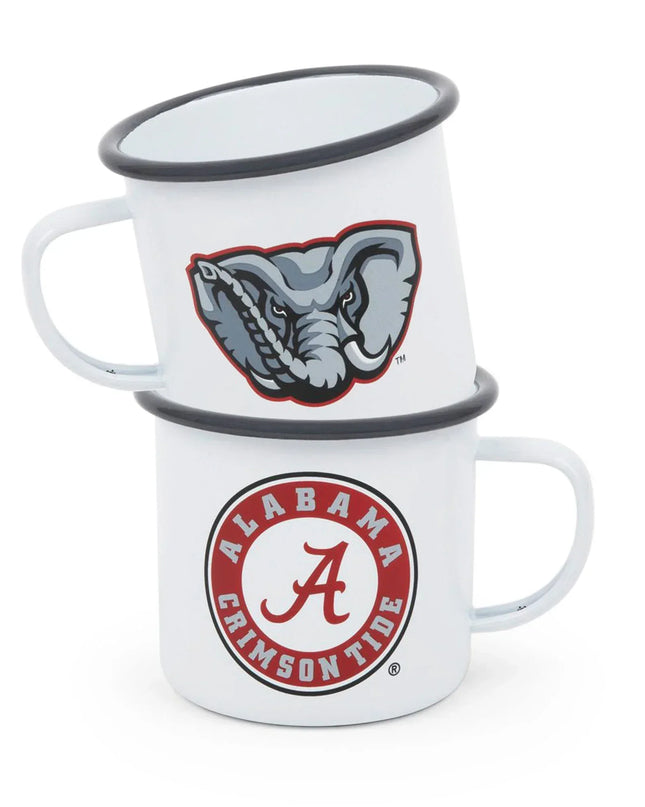 CV112GRY-UA01 - U of Alabama Enamelware 16oz Mug, Grey Rim - Golden Rabbit Enamelware