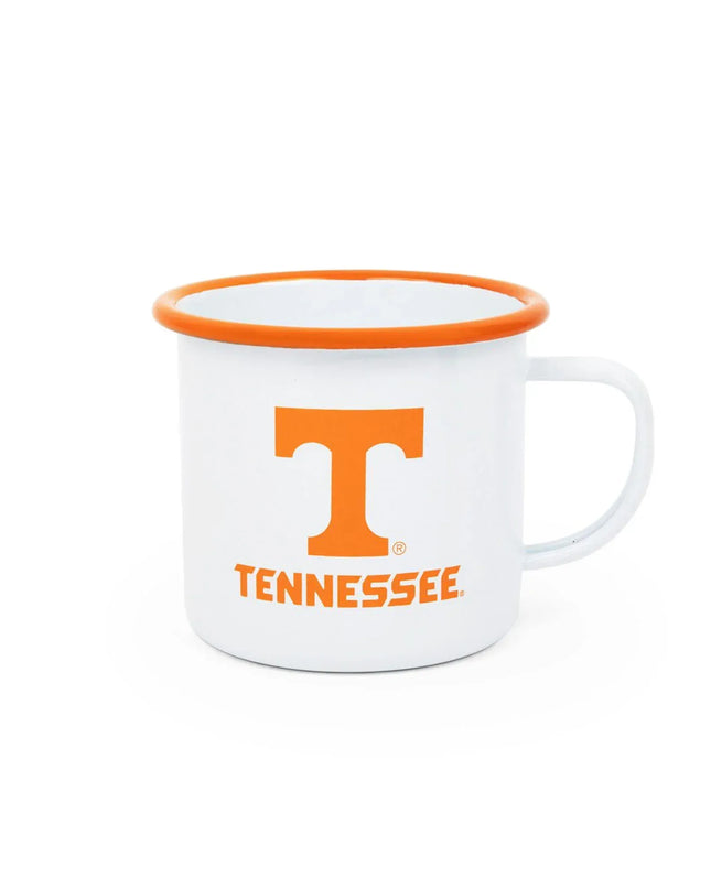 CV112ORA-UT01 - U of Tennessee Enamelware 16oz Mug, Orange Rim - Golden Rabbit Enamelware