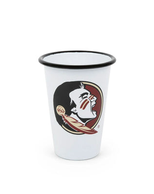 CV93BLA-FSU01-2 - Florida State Enamelware 14oz Tumblers, Black Rim, Set of 2 - Golden Rabbit Enamelware