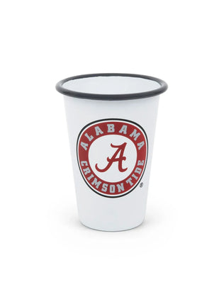 CV93GRY-UA01-2 - U of Alabama Enamelware 14oz Tumblers, Grey Rim, Set of 2 - Golden Rabbit Enamelware