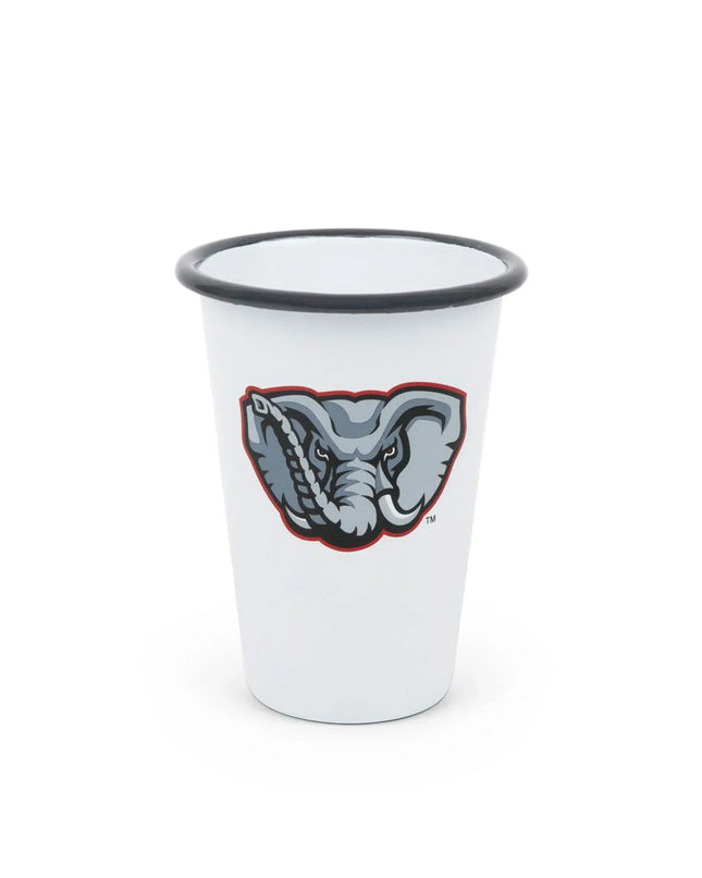 CV93GRY-UA01-2 - U of Alabama Enamelware 14oz Tumblers, Grey Rim, Set of 2 - Golden Rabbit Enamelware