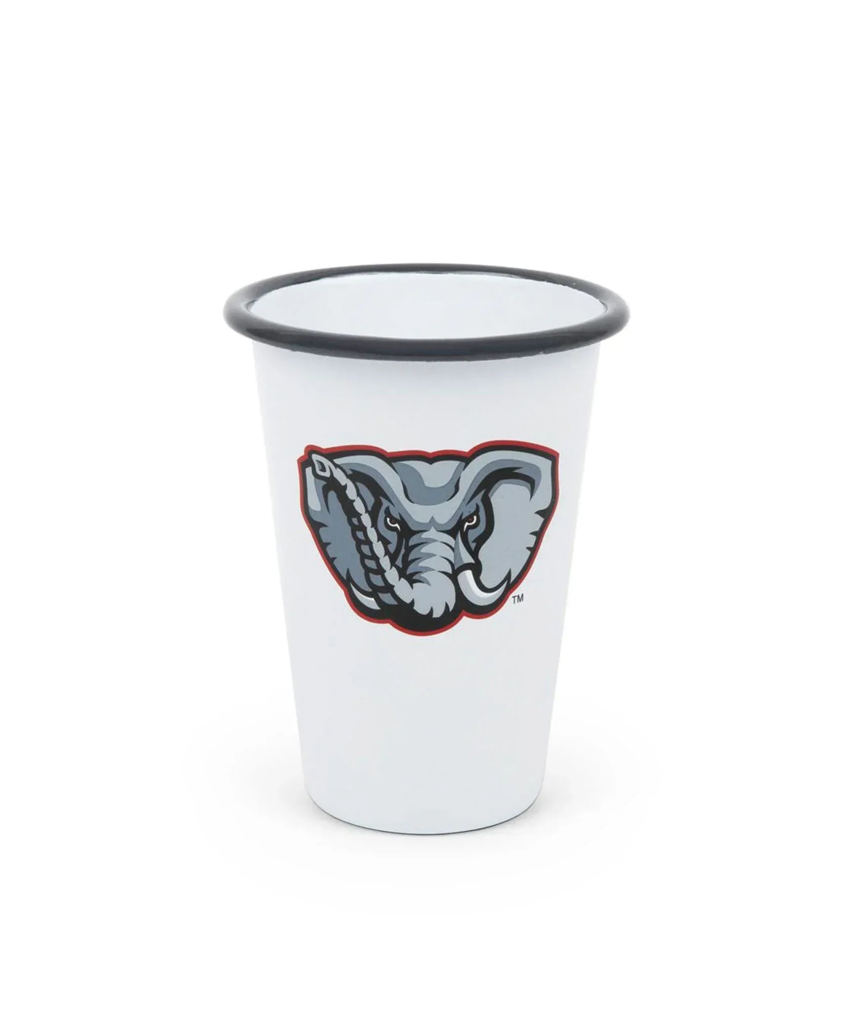 CV93GRY-UA01-2 - U of Alabama Enamelware 14oz Tumblers, Grey Rim, Set of 2 - Golden Rabbit Enamelware