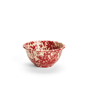 ecomposer-color-burgundy and cream, D02BRM-4 - Splatter Small Footed Bowls, Set of 4, Burgundy and Cream