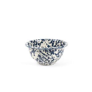 ecomposer-color-navy and cream, D02NVM-4 - Splatter Small Footed Bowls, Set of 4, Navy and Cream