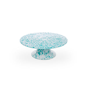 ecomposer-color-turquoise splatter, D100TQM - Splatter Cake Stand, Turquoise Splatter