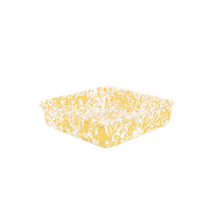 ecomposer-color-yellow splatter, D101YM - Splatter Square Brownie Pan, Yellow Splatter