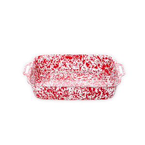 ecomposer-color-red splatter, D111RM - Splatter Lasagna Pan, Red Splatter