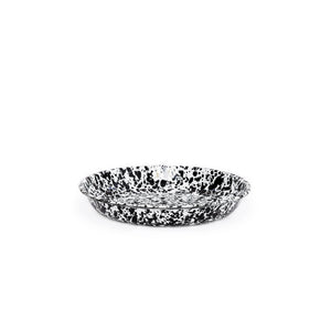 ecomposer-color-black splatter, D114BLM-4 - Splatter Pasta Plates, Set of 4, Black Splatter