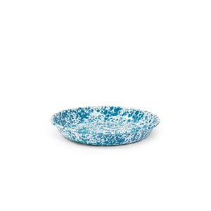 ecomposer-color-turquoise splatter, D114TQM-4 - Splatter Pasta Plates, Set of 4, Turquoise Splatter