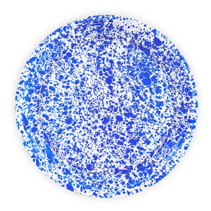 ecomposer-color-blue splatter, D129DBM - Splatter Large Round Tray, Blue Splatter