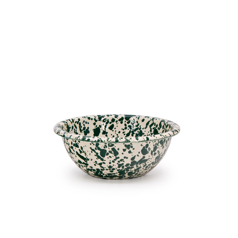 ecomposer-color-green and cream, D17GCM-4 - Splatter Cereal Bowls, Set of 4, Green and Cream
