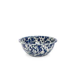 ecomposer-color-navy and cream, D17NVM-4 - Splatter Cereal Bowls, Set of 4, Navy and Cream
