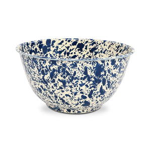 ecomposer-color-navy and cream, D23NVM - Splatter Large Salad Bowl, Navy and Cream